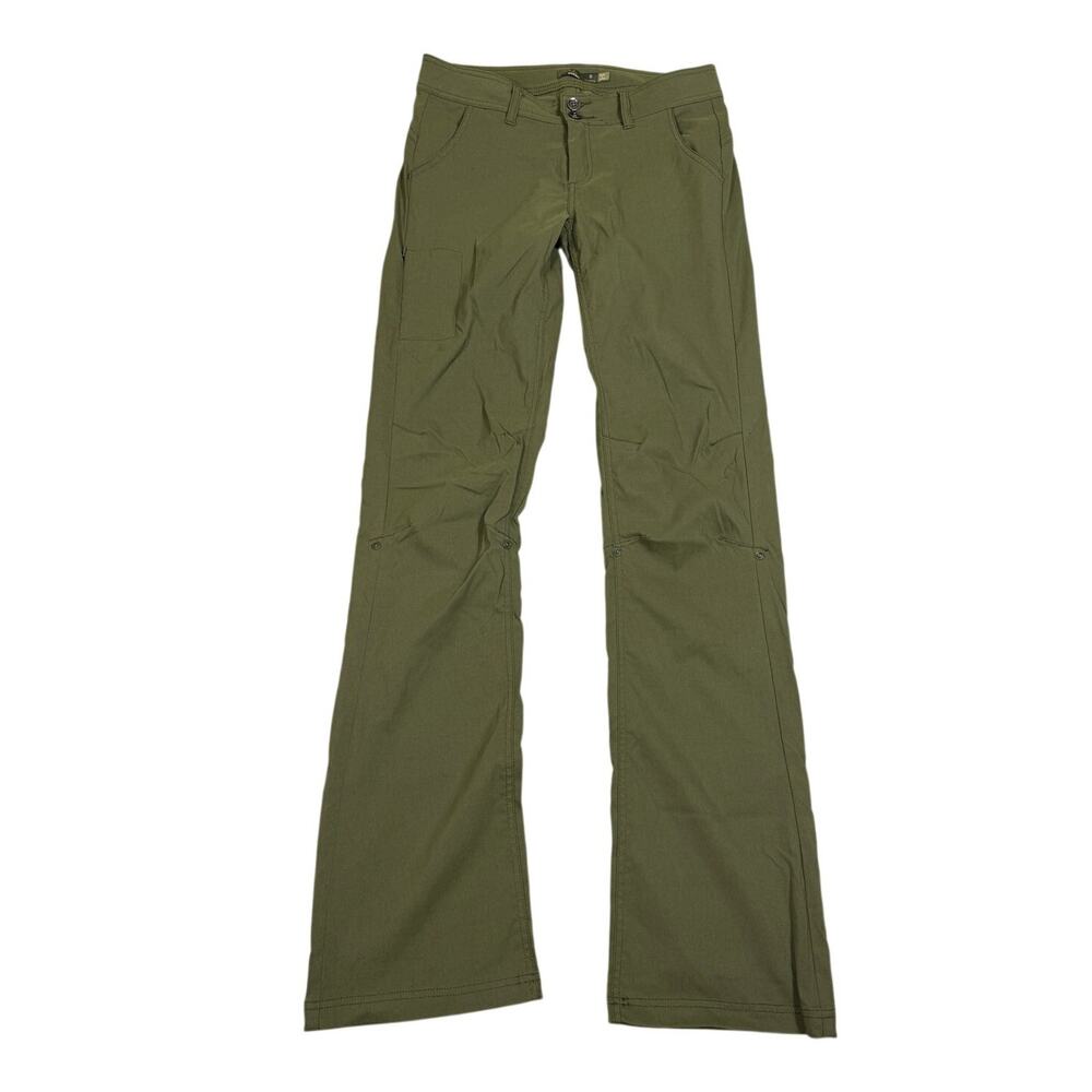 Prana Green Halle Straight Pants Roll Tab Womens Size 6 Tall